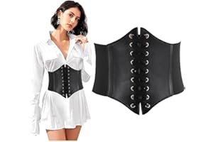 GANMFOYC Women's Braided Lace-up Corset Elastic Wide Belt, Tied Waspie Waist Belt for Women Skinny Woven Belt For Jeans Dress