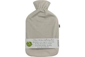 UMOI Bolsa de agua caliente con cubierta de vellón cremallera forro extra-TÜV Rheinland probado (beige)