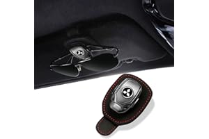 XIANGPICHI Car Glasses Holder Sunglasses Hanger for Car Sun Visor Leather Sunglasses Holder Clip Auto Eyeglasses Mount Ticket Card Clip (fit Mitsubishi)