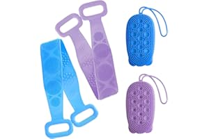Qixuer 4 Pezzi Scrubber per la Schiena Spazzola,Spazzola da Bagno in Silicone Spazzola per Scrub Corpo a Doppia Faccia Silicone Spazzola da Bagno Rondella per la Schiena Pulire