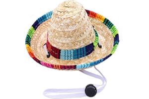 YMHAPP Funny Dog Sombrero Hat, Mexican Party Costume, Adjustable Chihuahua Cosplay Cap, Clothing Decoration for Pets, Dogs, Birthday, Christmas and Halloween Clothing Accessories
