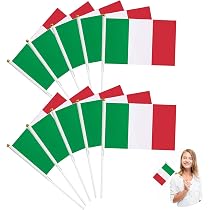 LUSEOAN Set 20 Mini Bandiere In Legno - 12.7x20.3 Cm Per