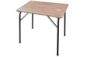 CASTELMERLINO Tavolo gambe pieghevoli Outdoor camping terrazzo piano in Compensato Marino di Okumè cm 80 x 60, Multicolore