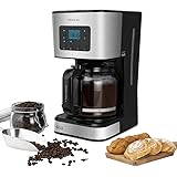 Cecotec macchina per caffè americano Coffee 66 Smart. Display Digitale, Tecnología ExtemeAroma, Capacidad de 1,5L, Caraffa Te