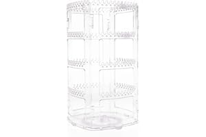 TRANSINO Porte Bijoux Rangement Bijoux Rotatif Support Bijoux Presentoir Boucle d'oreille Rangement Collier Porte Boucles d'oreilles Presentoir Collier Transparent Idee Cadeau pour Femme