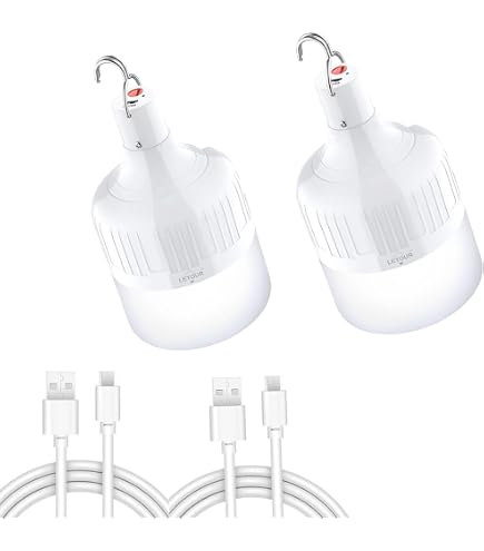 Lampe Parasol BoloShine 2 Lanternes LED Camping Rechargeables USB - 500 Lumens Étanches IP65 - Pour Tente, Jardin Et Barbecue Lampe Camping Rechargeable Usb