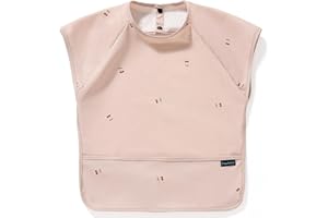 PewinGo Weaning Bib with Short Sleeves & BLW, Soft and Skin-Friendly Material, Coverall Bibs for Baby Feeding