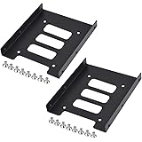 TRIXES Pack of 2 Black Metal Internal Mounting Kits for 2.5 Inch SSD Laptop Drives & 3.5 Inch Hard Disk Drives - Brackets for