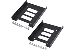 TRIXES Pack of 2 Black Metal Internal Mounting Kits for 2.5 Inch SSD Laptop Drives & 3.5 Inch Hard Disk Drives - Brackets for Hard Drive - High Performance Mounting Replacements for Hard Drives