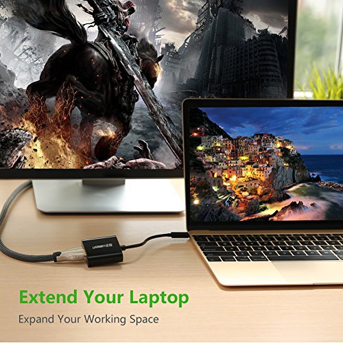 UGREEN USB 3.1 Typ C auf HDMI Buchse Adapter 4K HDTV für neue MacBook 2015, Lenovo Yoga 900 13″ oder ASUS Zen AiO usw Schwarz - 2