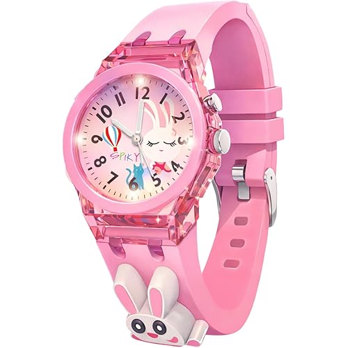SPIKY Analog Watch for Kids | 3D Cartoon | 7 Multicolor LED Luminous Lights with Silicone Strap | Unisex Best Birthday Gift | Analogue Wrist Watches for Boys & Girls | Age 3-10 yrs