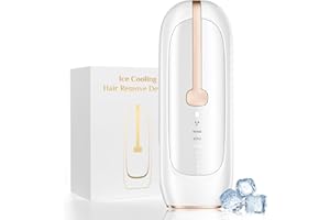 SALLOOT IPL Geräte Haarentfernung mit Saphir-Eis-Kühlung Technologie, 5°C Schmerzfreie Laser Haarentfernung für Damen Herren, 15 Energiestufen, langanhaltende Ergebnisse, für Bikini, Körper, Achseln(Weiß)