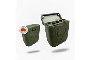 ‎3D-DRUCK CAMPER Patronenetui für 9 Patronen – Robuste, widerstandsfähige Munitionsbox mit Magnetverschluss und Gummieinlage für Geräuscharmen Transport