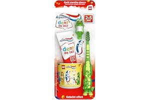 Aquafresh Kit Dents De Lait, Pour Des Enfants Âgés 3 à 5 Ans, Pour Une Protection Des Dents De Lait, Goût Menthe Douce, Modèle Aléatoire