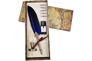 Aokuy Quill Pen Set, penna per calligrafia inglese, 5 pennini di ricambio set di penne per calligrafia e inchiostro
