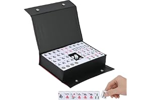 yeshine Chinese Mahjong Set 144Pcs 3 x 2.25 cm Game Traditional Mah Jong | Medium Mahjong Tile Set for Playing Game Mah Jong for Travel Party Family