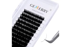 Pestañas Individuales Extensiones de Pestañas 1x1 Una por Una - 0,18mm Curva D 8-14mm Mixtas - Seda Naturales de GEMERRY(0.18-d curl-mix 8-14mm)