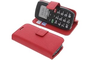 foto-kontor Custodia a Libro Compatibile con Artfone C1+ / C1 Plus Cover di Colore Rosso