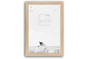 Infantasie 'N°3' Bilderrahmen 25x35 handgefertigt nach Maß | Eiche Natur | MDF-Holz Design Collage Holzbilderrahmen inkl. Acrylglas und Metall Aufhänger (Querformat & Hochformat)