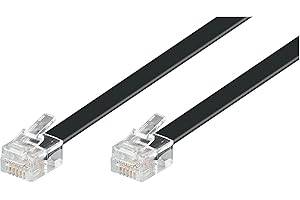 Goobay 50322 Cavo di connettore modulare da 6 metri, nero - spina RJ12 (6P6C) a spina RJ12 (6P6C)