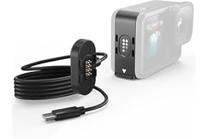 Jeebel Tapa de Carga Magnética, Kit de Tapa de Batería y Cable USB-C para GoPro Hero 9/10/11/12/13 Black, Resistente al Agua y a la Nieve, Soporte de Carga de Repuesto para Accesorios GoPro