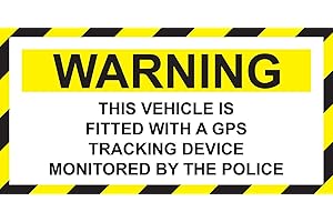 KPCM DISPLAY LTD [ 140 x 70mm ] Warning - Vehicle Fitted with GPS Tracking Device Police Sticker