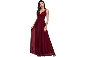 Ever-Pretty Robe de Soirée Longue Femme avec Ruchés en Mousseline de Soie Classique 09016