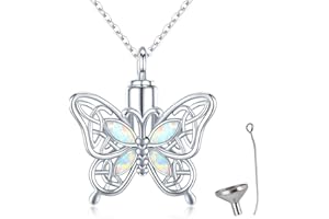 Canghai Rousa Collier urne funéraire papillon pour cendres, collier avec pendentif souvenir en alliage, bijou commémoratif pour homme ou chien
