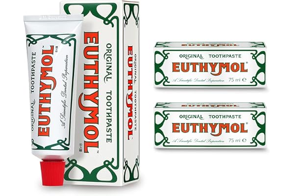 Euthymol Original Dentifrice 75ml x 2, Sans Fluorure, Anti-plaque, Antibactérien, Cavité Protection, Dents et Gencives Propres et Saines, Menthe Fraîche, Soins Dentaires Quotidiens en émail buccal
