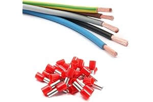 Xenterio Zählerschrank/Elektroverteilung Verdrahtungssatz, 10mm², 5x2m (schwarz/grau/braun/blau/grün-gelb), 50 Aderendhülsen