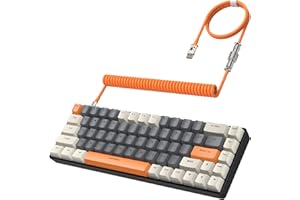 YINDIAO T8 60% Mechanische Gaming Tastatur,68 Tasten TKL mit Kompaktem Layout,18 RGB Beleuchtung,Leicht Klickender Brauner Schalter,Anti-Ghosting,USB-C Spiralkabel,für PC,Mac,PS4–Milchshake