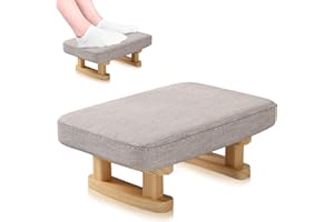 Exquilnova Foot Stool,Pouffe Footstool with Removable Padded Seat,Ottoman Stool for Rest Foot,Morden Under Desk Foot Rest for Living Room,Bedroom,Entryway,Office (Light Gray)