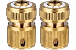 Hydrogarden Conector de Manguera de latón de 2 Piezas Conector de Manguera Conector de conexión rápida Conexión de Tubo de Manguera de 1/2" Conector rápido para jardinería, Riego doméstico