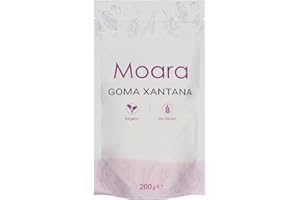 Moara Goma Xantana en Polvo 200g | Sin Gluten, Vegana, Natural | Espesante Alimentario Keto para Pan, Repostería, Helados, Salsas, Batidos y Cosmética