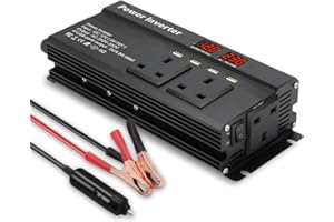Cantonape Power Inverter 2000W (peak) DC 12V to 230V 240V AC Car Converter 12V Inverter with 12v Cigarette Lighter with 4.8A 4 USB 3 UK Sockets Car Adapter With LCD Display, 800W car inverter