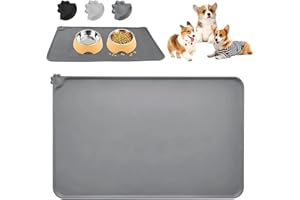 CECOMBINE Dog Cat Feeding Mat, Non Slip and Waterproof Silicone Pet Food Mat, Spill Proof Dog Cat Bowl Mats, Washable Pet Placemat Food Bowl Tray for Dogs Cats Pets Keep Floors Clean