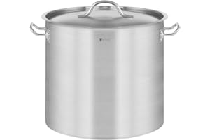 Royal Catering Casserole Induction Fond Rapporté Sandwich Triple (25 L, Ø 32 cm, Avec Couvercle, Inox Aluminium, Poignées Cool Touch)