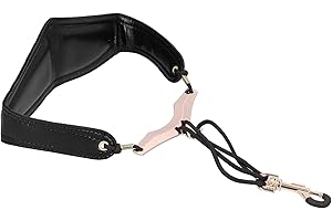 LiebeWH Saxophone Neck Strap Sax Neck Strap Adjustable Saxophone PU Leather Shoulder Strap with Protective Metal Knob for Soprano Tenor Alto Saxophone, Default