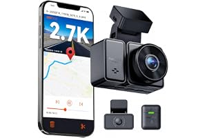VANTRUE E2 Dashcam Bilkamera - Dubbel 2.7K 1944p Dash cam GPS Fram och Bak, 2,45 tum Bil Kamera med 5GHz Wifi, G-sensor, Dete