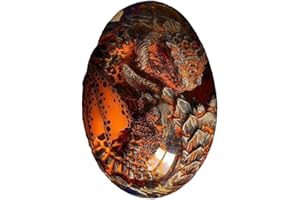 GUANAN Huevo de dragón de dinosaurio de lava, recuerdo de huevo de dragón de resina, huevo de dragón de cristal realista, escultura hecha a mano huevo de dragón rojo, exquisitos adornos de escritorio