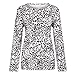 Produktbild LILIHOT Damenmode Lose Leopardenmuster Drucken Lose Geknotete Langarm Top Damen Streetwear Rundausschnitt Frauen Freizeit Bluse Sommer Freizeithemd