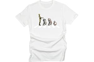 GP-Tees Abbey Road Droids Space Wars Sci Fi Movie Film Inspired Premium Quality Modern Fit T-Shirt Top for Men