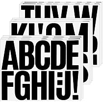 9 vellen letterstickers, 7,6 cm, zwarte zelfklevende letters, vinyl zelfklevende letters, weerbestendig, voor brievenbus stickers naam, knutselen, borden, posters, ramen
