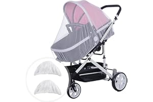 QERICH 2 Pack Pram Net,Washable Mesh Baby Mosquito Net,Universal Fly Bug Insect Nets Protection Cover with Elastic Edge for Pushchairs Pram Stroller Buggy Car Seats phogary Carrycot Travel cot accessories.
