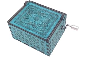 YOUTANG The Legend of Zelda - Carillon a manovella in legno intagliato, gioca Zelda Song of Storms from Ocarina of Time, colore: Blu