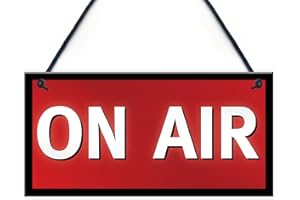 RED OCEAN Letrero colgante con texto en inglés "On Air Television Radio Studio", decoración de pared