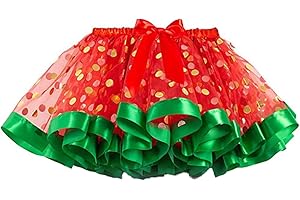 Flovel Filles Noël Tutu Jupe Tulle Tutu Princesse Jupe de Ballet Stratifiée Robe de Fête de Noël Robe de Fille