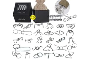 Chonor 30 Pièces Mini Casse-tête en Métal Fil Puzzle Ensemble, IQ Test Mental Jeu Logique Éducatif Intelligence Jouet Classique Cadeau pour Adultes et Enfants