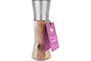 S SALTEAN SALTEAN Himalayan Pink Salt Adjustable Grinder Tall |FOOD GRADE- COARSE |BRC-KOSHER-HALAL CERTIFIED| 200G salt With bottle Total Weight 500g "Salt Range Pakistan"