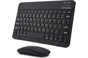 ZHSDUEWN Wireless Keyboard and Mouse Set, 10'' Ultra Slim Bluetooth Keyboard and Mouse, Rechargeable Wireless Mouse and Keyboard Set for IOS, Mac, IPad, Windows and Android 3.0 and above OS